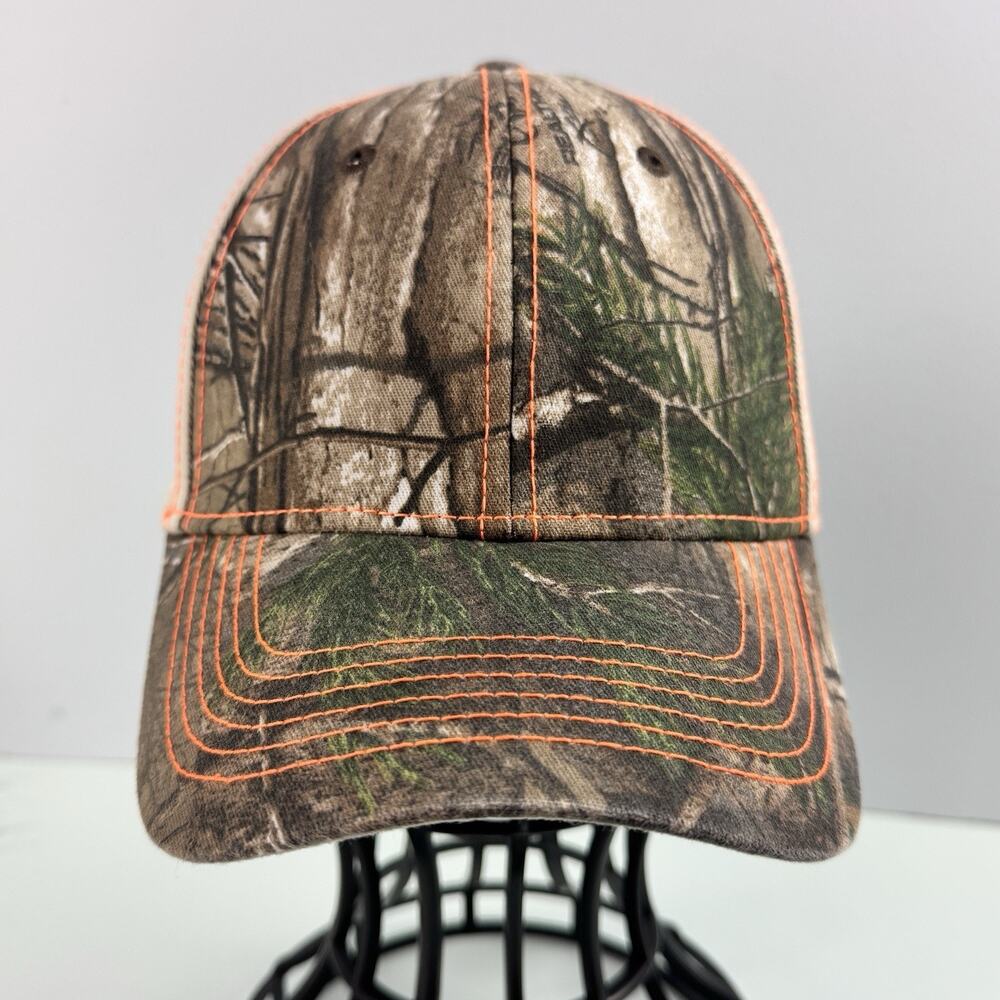 H3 Headwear Baseball Cap Realtree Camouflage Beige Orange SnapBack One Size‎ EUC